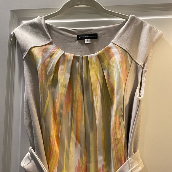 Joe Zee Beige Watercolor Sheath Dress - Picture 2 of 6